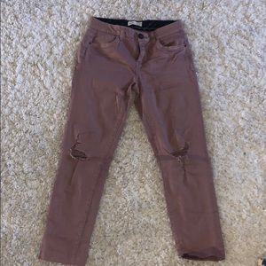 Mauve colored jeans